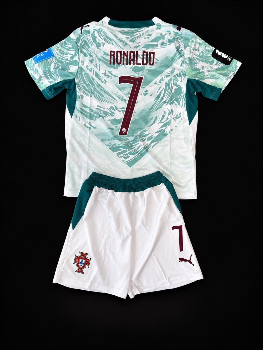 Cristiano Ronaldo #7 Portugal Puma Kids Jersey & Shorts Set away